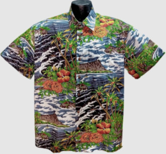 Diamondhead Hawaiian Shirt- Made in USA- 100% Cotton